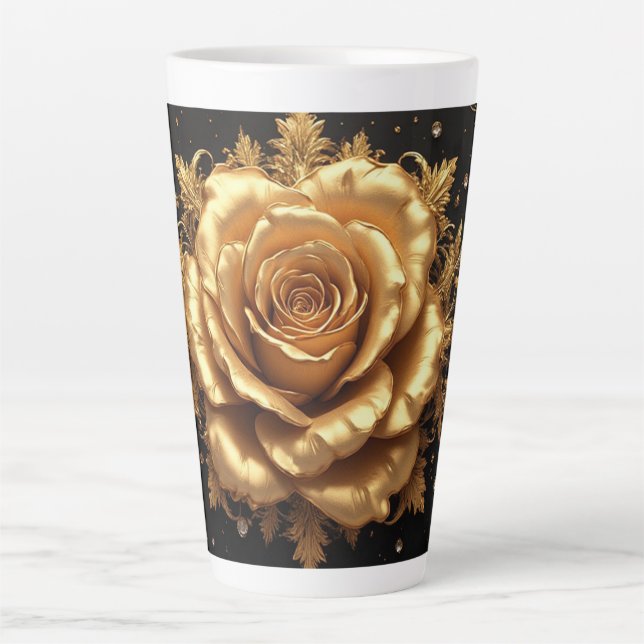 Tasse Latte Rose en or luxueuse (Devant)