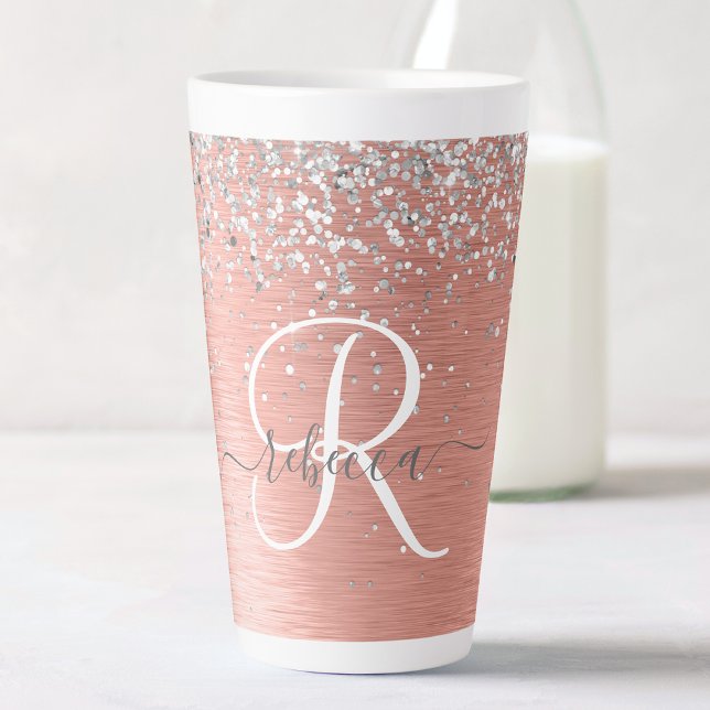 Tasse Latte Rose Gold brossé Parties scintillant métallique No (Créateur téléchargé)
