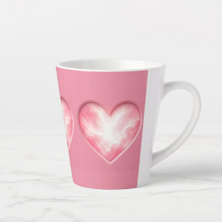 Tasse Latte Rose pastel rêveur Cœur de nuage lumineux éthéré
