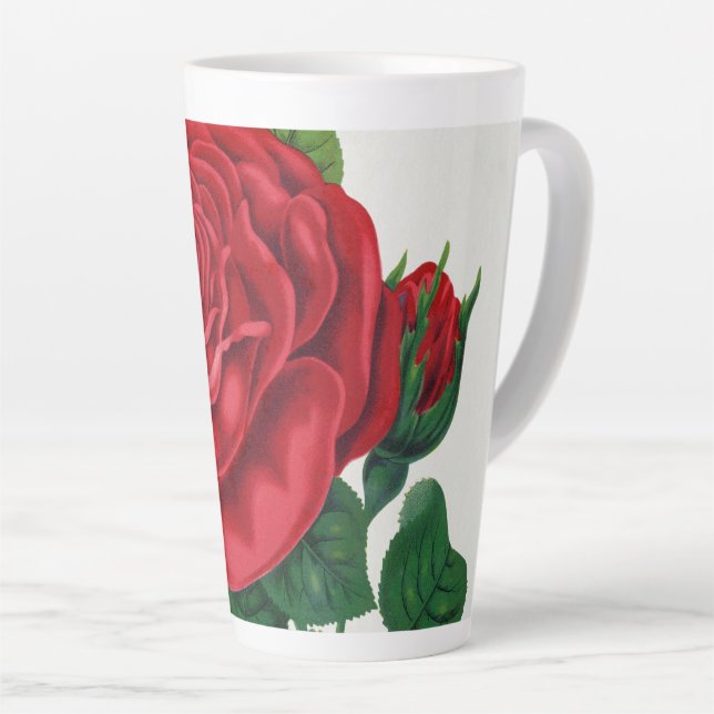 Tasse Latte Rose Print Rochester Lithographing and Printing Co (Angle droit)