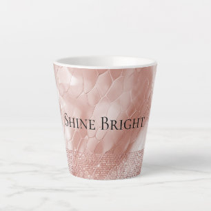 Tasse Latte Rose Rose rose Blush Éperche Glam Animal