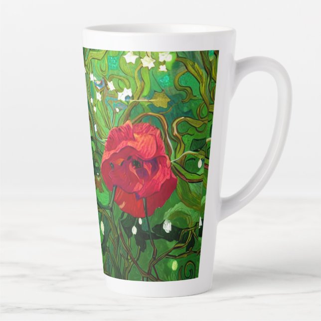 TASSE LATTE ROSE ROUGE  (Droite)