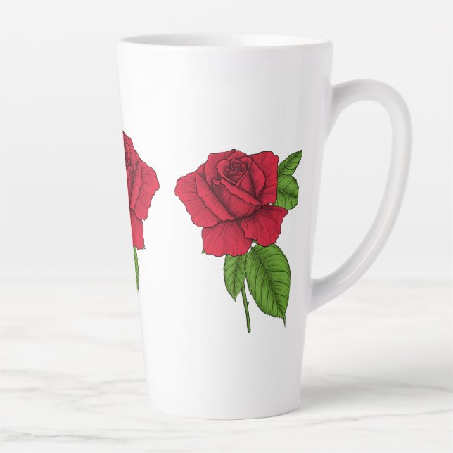 Tasse Latte Rose rouge 2 (Droite)