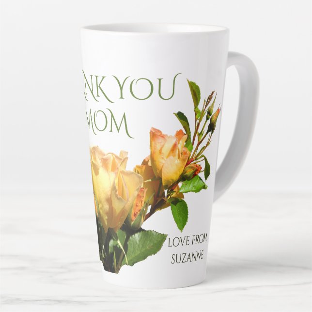 Tasse Latte Roses d'or Merci (Angle droit)