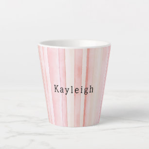Tasse Latte Roses Féminins Rayures Roses