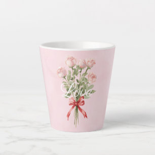 Tasse Latte Roses Roses Fleuris Amour