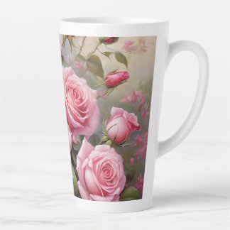 Tasse Latte Roses roses vintage