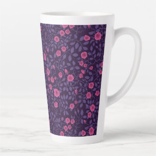 Tasse Latte Roses sauvages en rose et violet