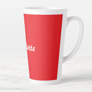 Tasse Latte Rouge blanc Script élégant minimaliste Nom moderne