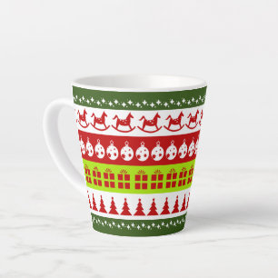 Tasse Latte Rouge Vert moche Sweater de Noël Clipart de fête