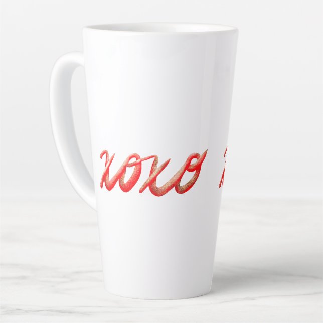 Tasse Latte rouge xoxo (Angle gauche)