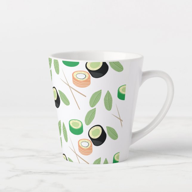 Tasse Latte Roulés de sushi concombre saumon (Droite)