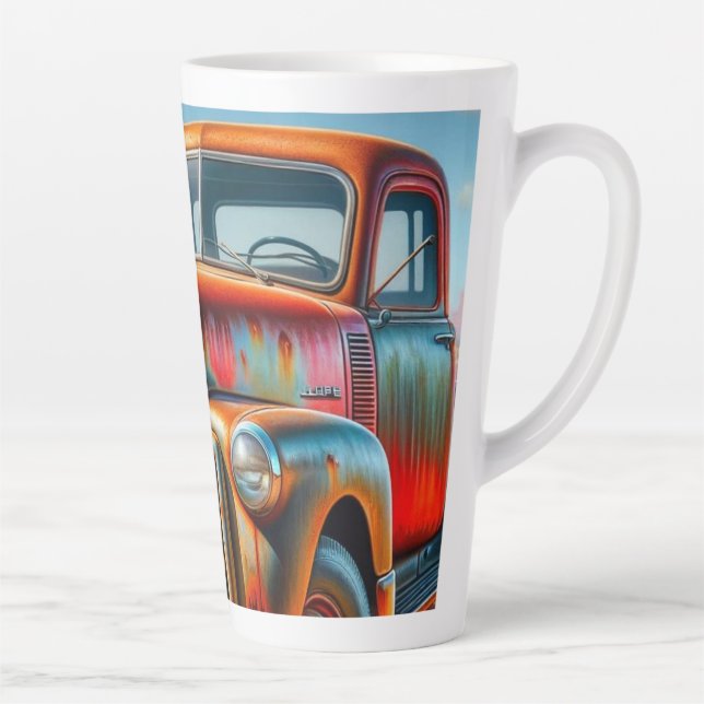 Tasse Latte Routes rustiques : Camion Vintage (Droite)