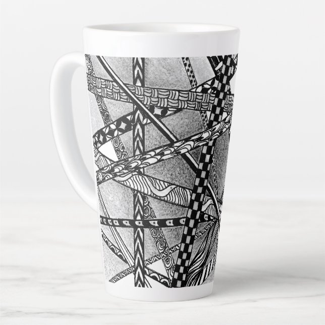 Tasse Latte Routes vers partout 17 once de haut (Angle gauche)