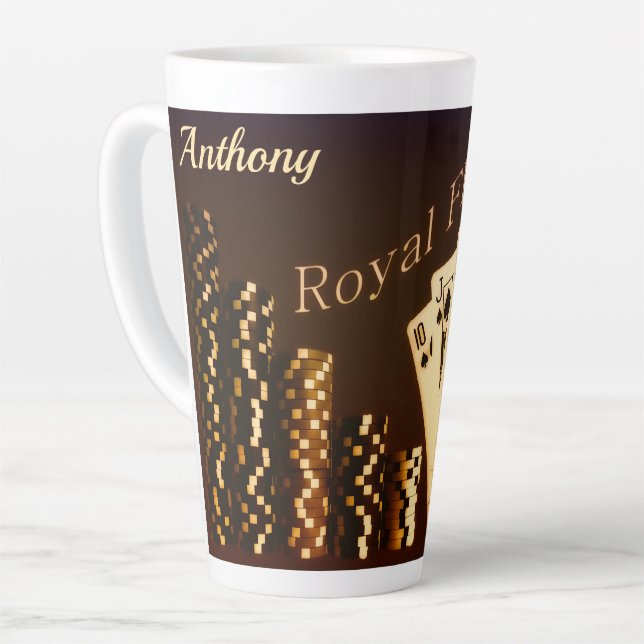 Tasse Latte Royal Flush Poker Café Grand  (Angle gauche)