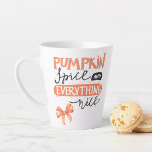 Tasse Latte Ruban aquarelle au parfum de citrouille et à tout