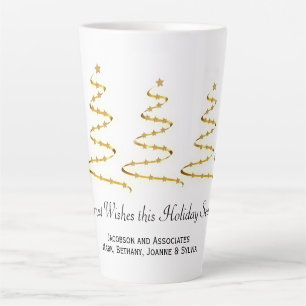 Tasse Latte Ruban d'or Arbres de Noël Business Swag