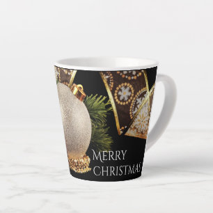 Tasse Latte Ruban d'ornement, À feuillage persistant et or