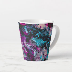 Tasse Latte Ruby et Sapphire Crystal Geode Abstrait