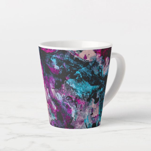 Tasse Latte Ruby et Sapphire Crystal Geode Abstrait (Angle droit)