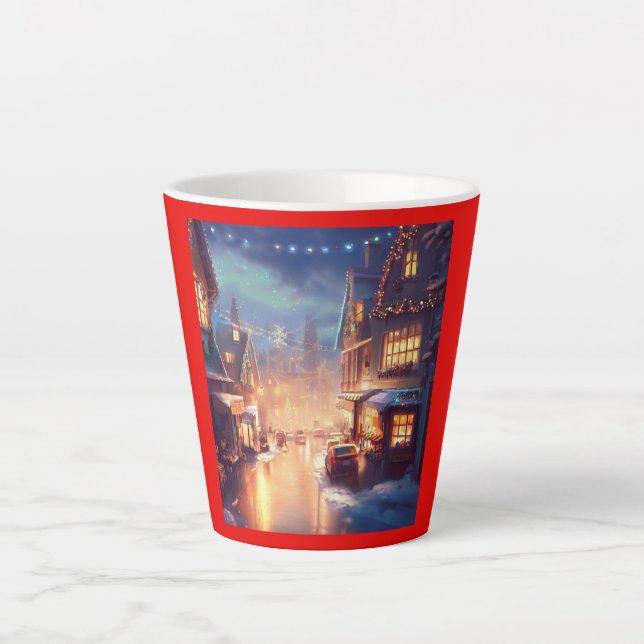 Tasse Latte Rue Christmas City 3 (Devant)
