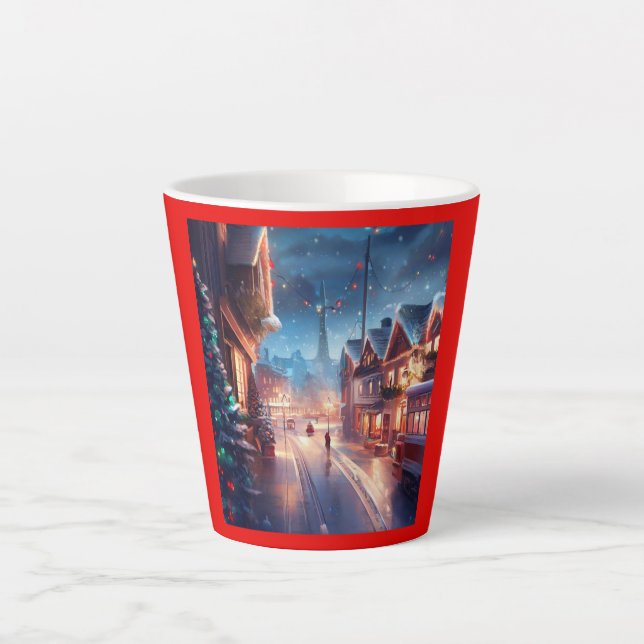 Tasse Latte Rue de Noël 1 (Devant)