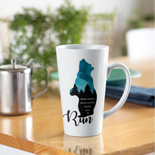 Tasse Latte Run Motivation Trouve Vous Drôle Ours Graphique (Créateur téléchargé)