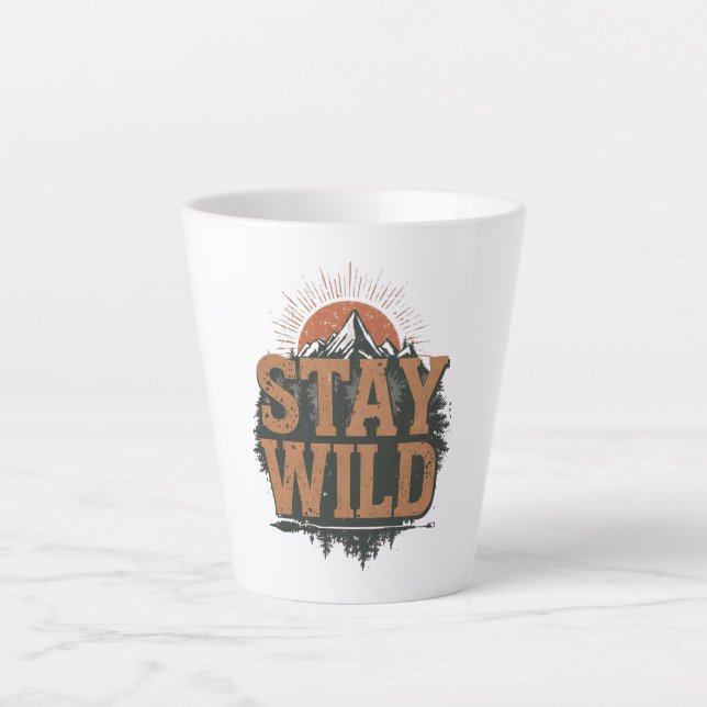 Tasse Latte Rustic Stay Wild Hiking Graphic (Devant)