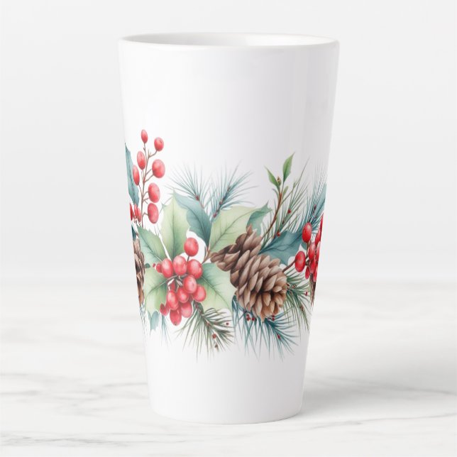 Tasse Latte Rustic Watercolor Border (Devant)