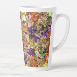 Tasse Latte Rustique Chic Automne Automne Automne Motif Floral