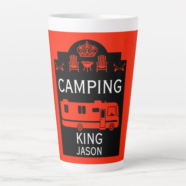 Tasse Latte RV Camping King USA (Devant)
