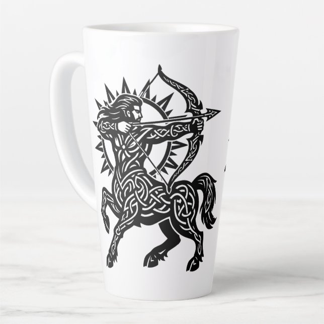 Tasse Latte Sagittaire — L'Archer par BurnsInHell (Angle gauche)