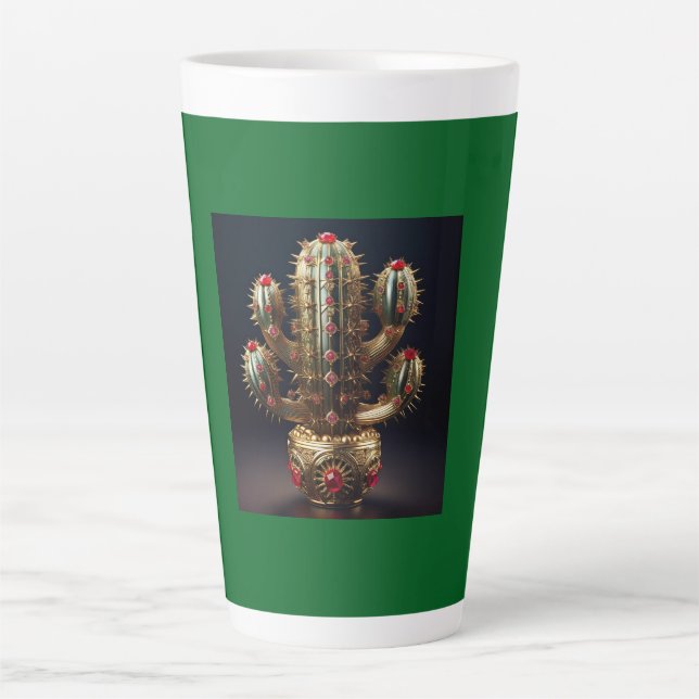 Tasse Latte Saguaro incrusté de rubis (Devant)