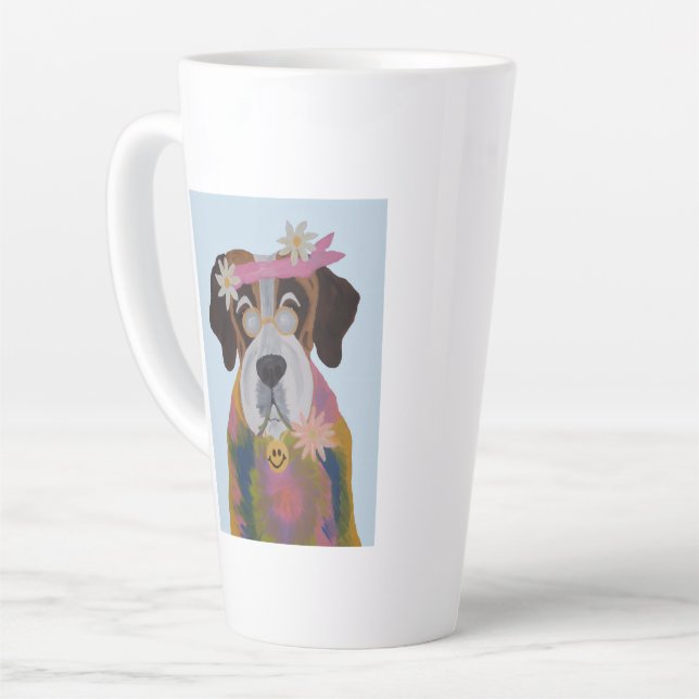 Tasse Latte Saint Bernard Hippie (Angle gauche)