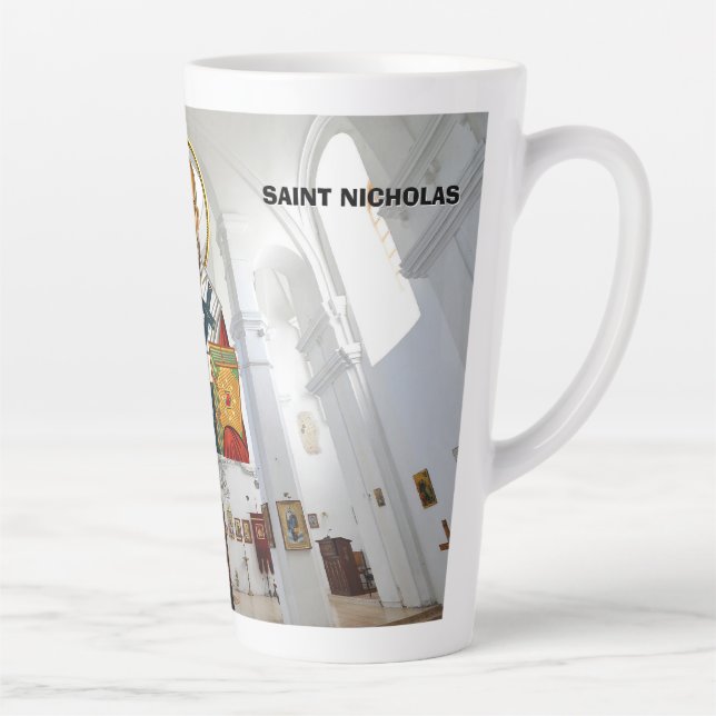 Tasse Latte Saint Nicolas saints orthodoxe serbe icône (Droite)