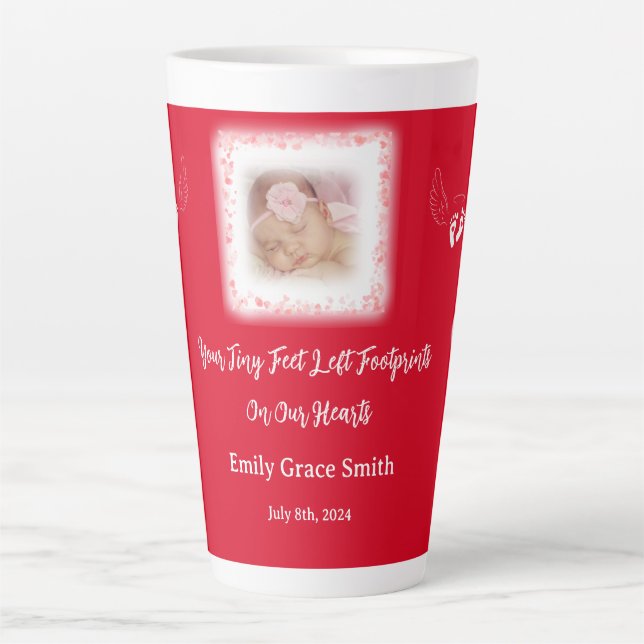 Tasse Latte Saint Valentin's Baby Loss Keepsaké bougie parfumé (Devant)