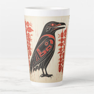 Tasse Latte Salish natif pacifique northwestern style art rave