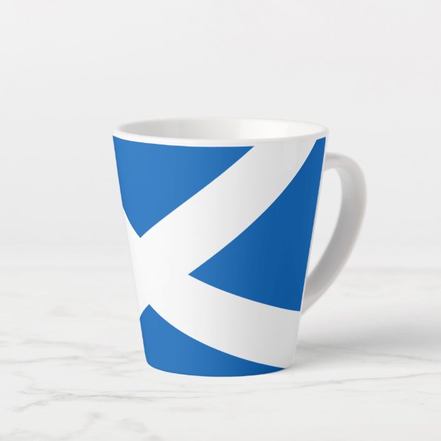 Tasse Latte Saltire ~ Drapeau de l'Ecosse (Angle droit)