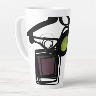 Tasse Latte Salutations de Philydion : Abstrait noir & blanc