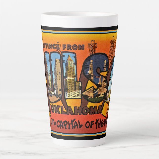 Tasse Latte Salutations de Tulsa (Devant)