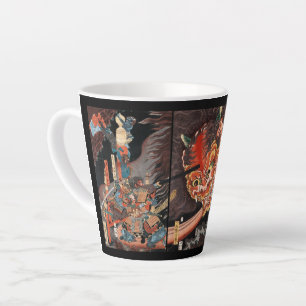 Tasse Latte Samouraï japonais vintage contre Oni