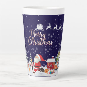 Tasse Latte Santa Claus, Snowman Merry Christmas Holiday