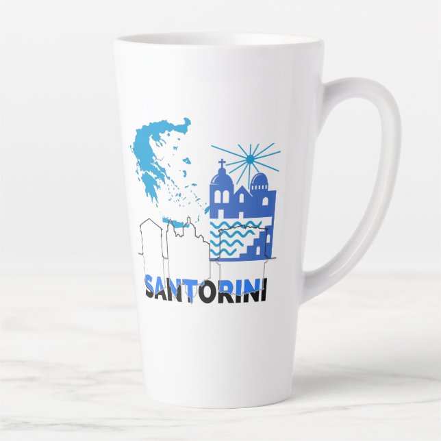 Tasse Latte Santorin Grèce.b (Droite)
