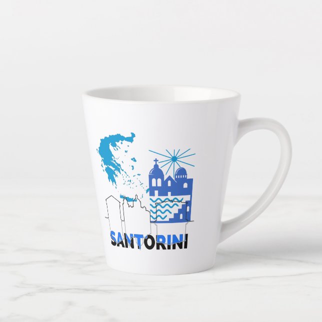 Tasse Latte Santorin Grèce.b (Droite)