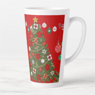 Tasse Latte Sapin de Noël festif avec gif de conception hivern