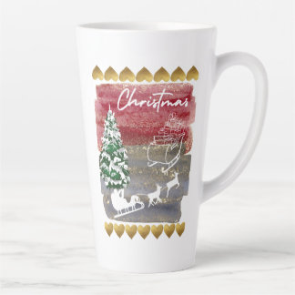 Tasse Latte Sapins de Noël vintage