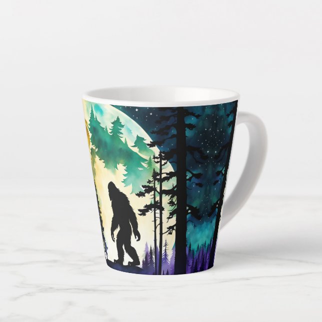Tasse Latte Sasquatch pleine lune (Angle droit)