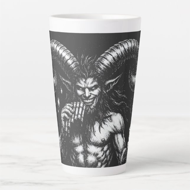 Tasse Latte Satyre d'hiver cornu — par BurnsInHell (Devant)