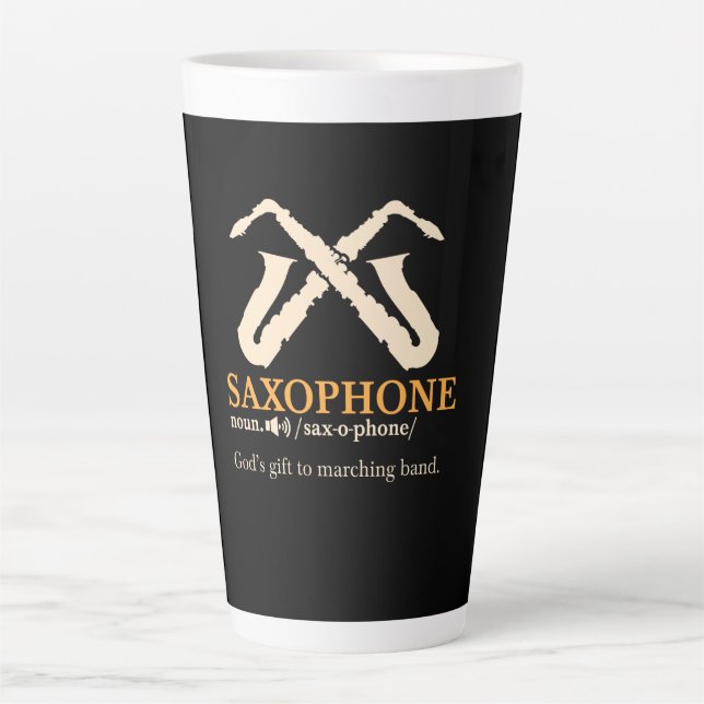 Tasse Latte Saxophone - Définition de Saxophone (Devant)