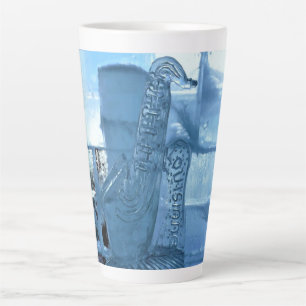 Tasse Latte Saxophone Ice Sculpture, Québec, Canada